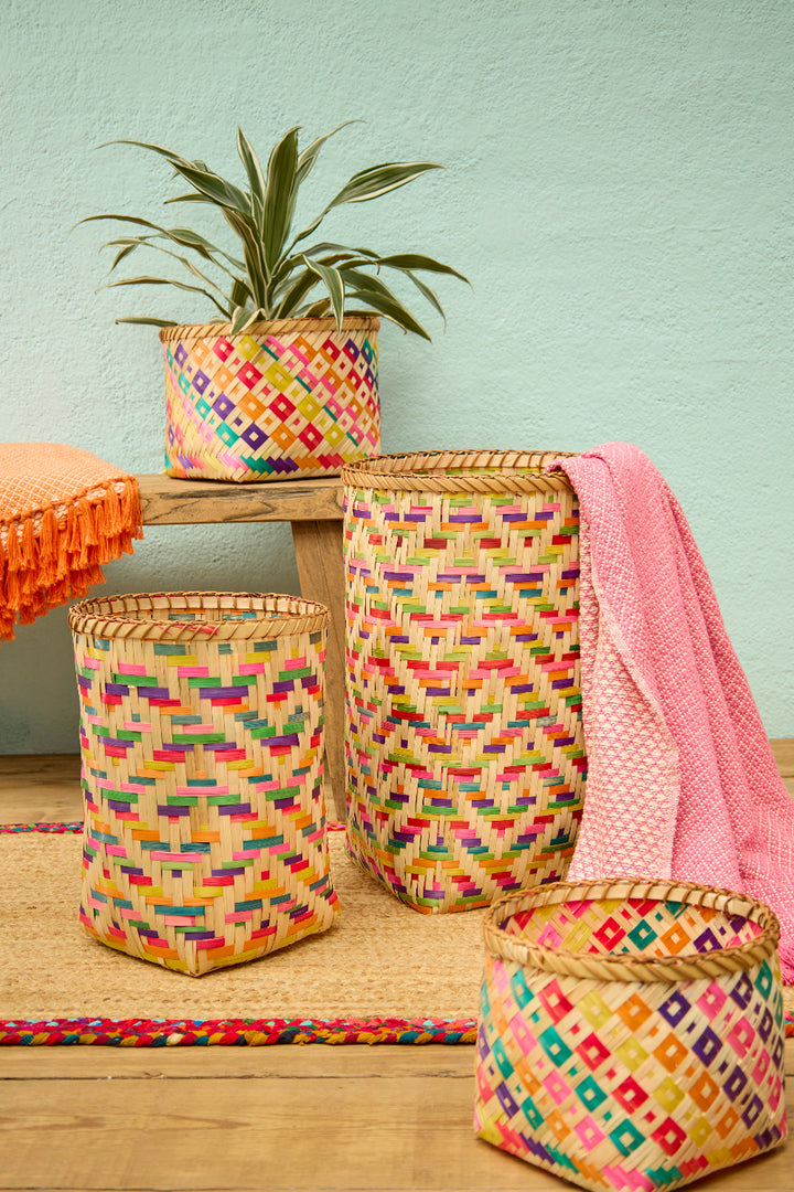 Bamboo Rainbow Baskets all sizes - Second Nature Online