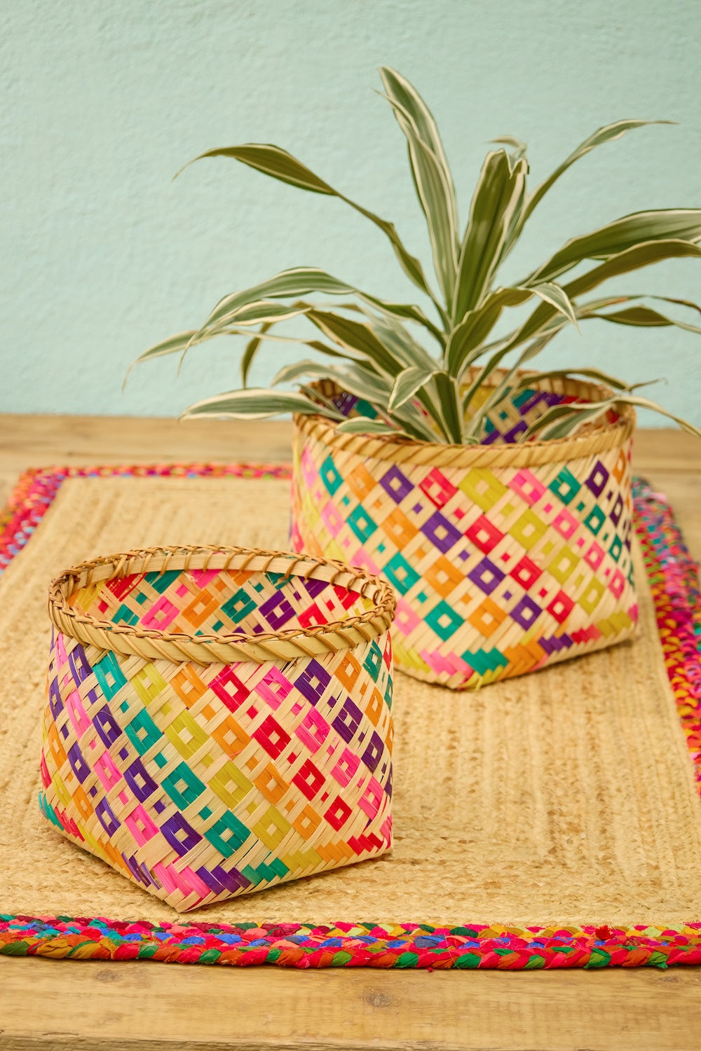 Bamboo Rainbow Planter Baskets - Second Nature Online