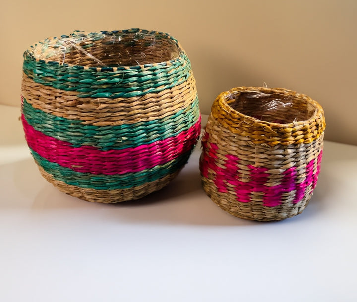 Basket Plant Pots Plastic Inner Lining Second Nature Online