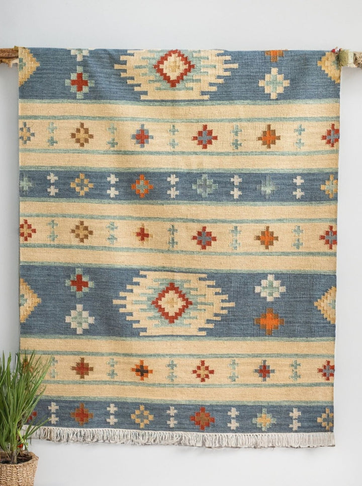 Bimala Extra Large Wool Cotton Kilim Rug Second Nature Online