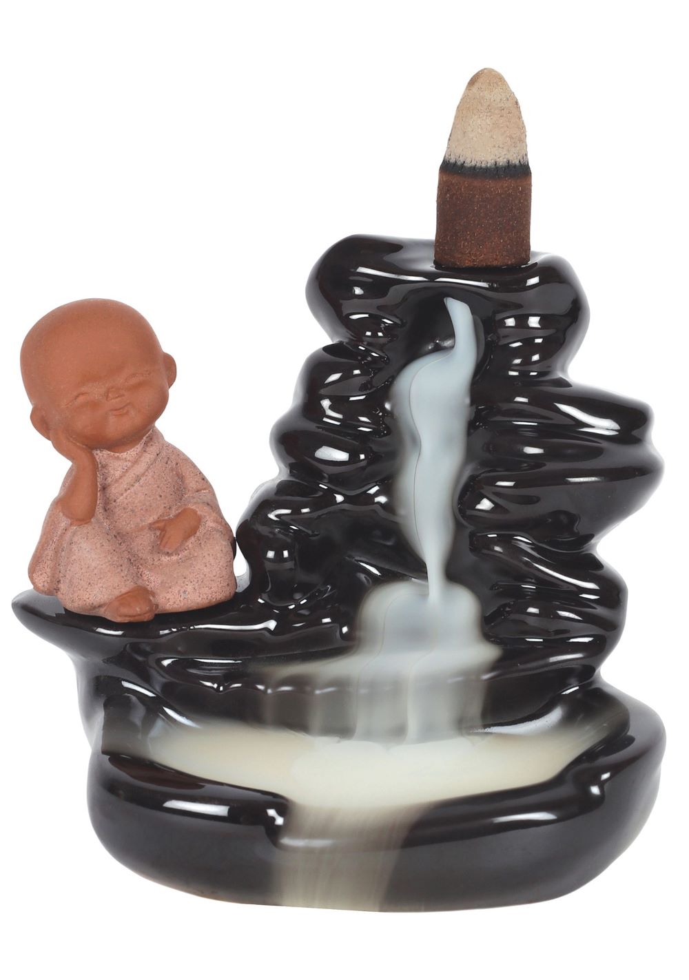 Ceramic Incense Burner With Sitting Buddha