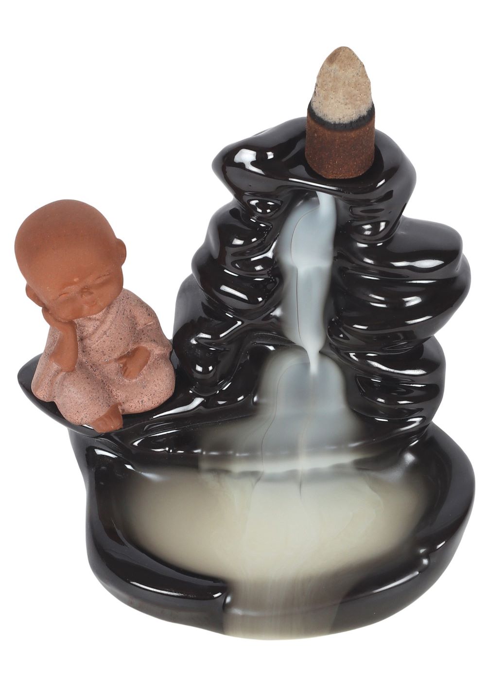 Black Ceramic Buddha Incense Burner