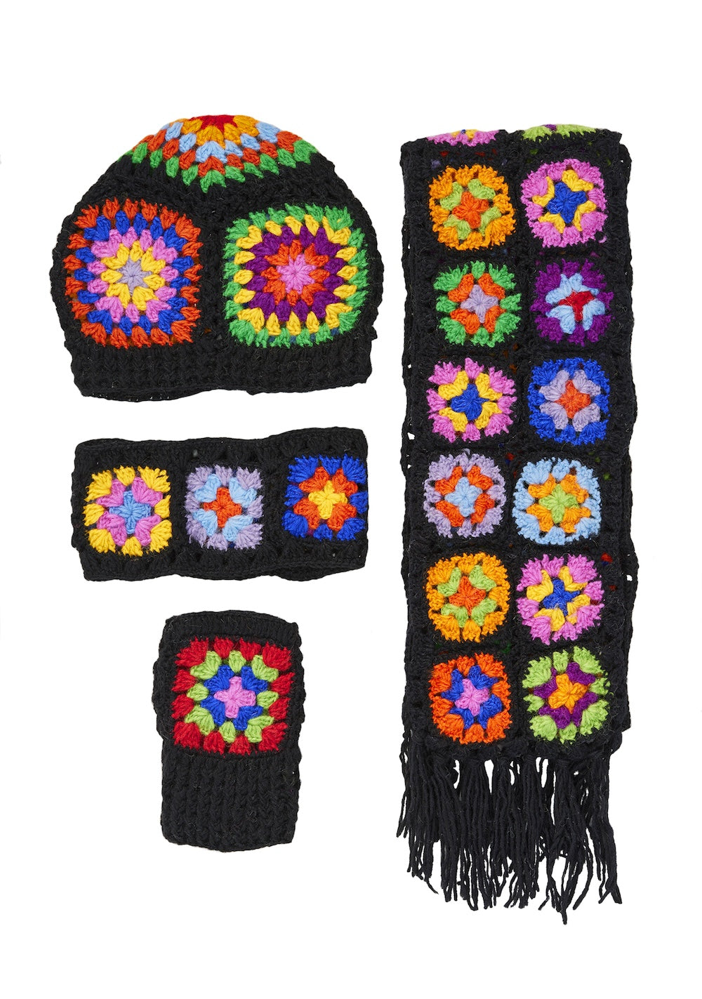 Granny Sqaure Pattern Scarf and Accessories
