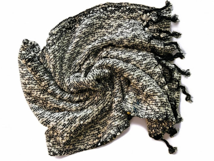 Black Viscose Scarf Swirl Second Nature Online