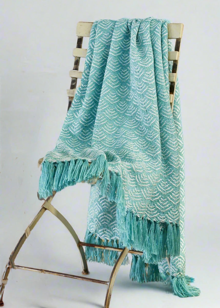 Blue Turquoise PET Recycled Throw - Second Nature Online