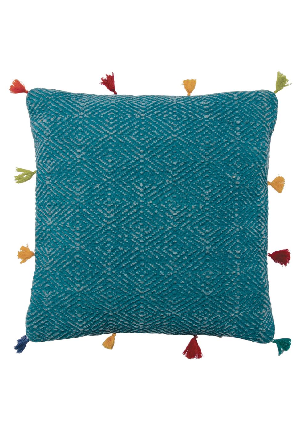 Blue Diamond Pattern Stonewashed Cushion - Second Nature Online