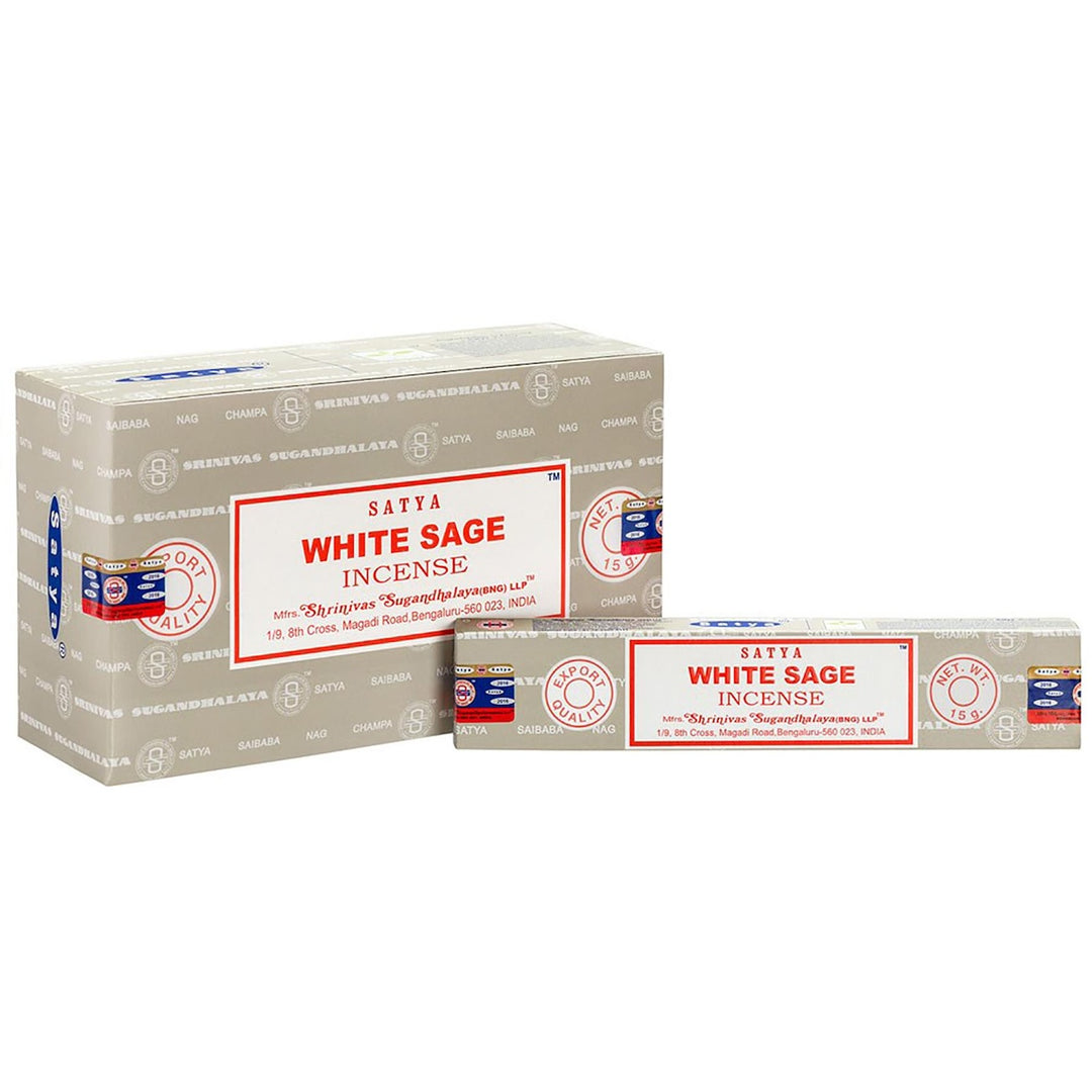 Incense Sticks from Bangalore Original Satya Sai Baba White Sage  - 12 boxes |15 grams