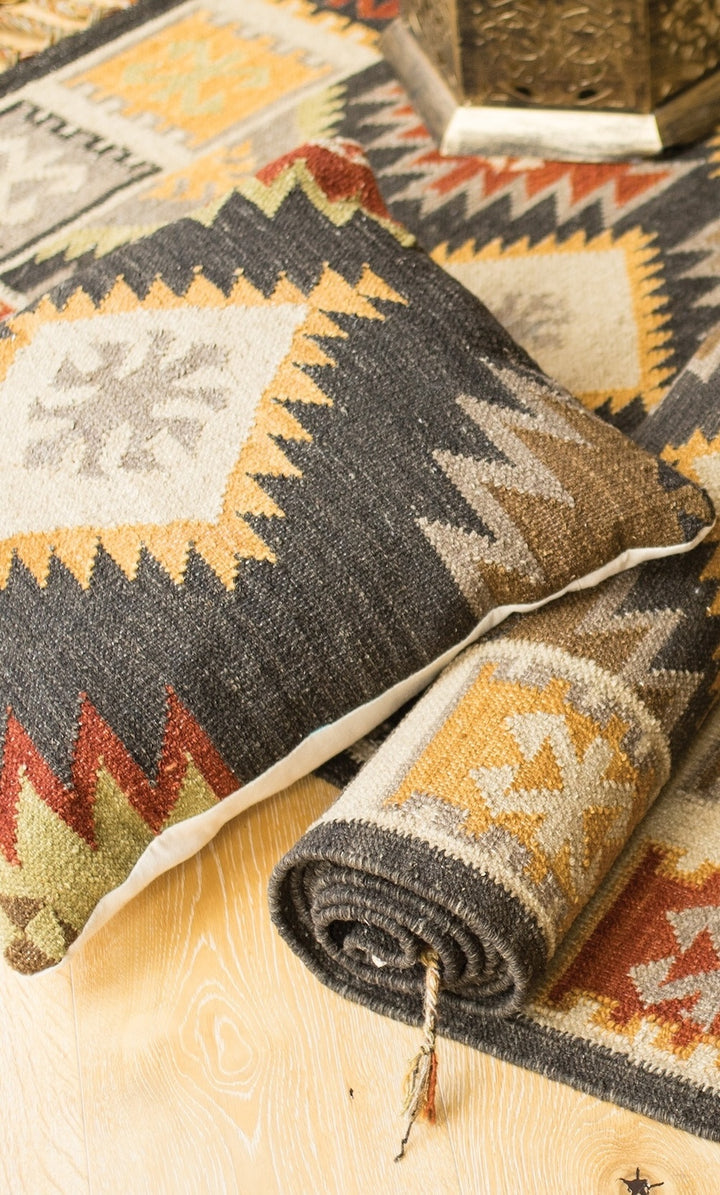 Brown Natural Kilim Cushion Cover Close up