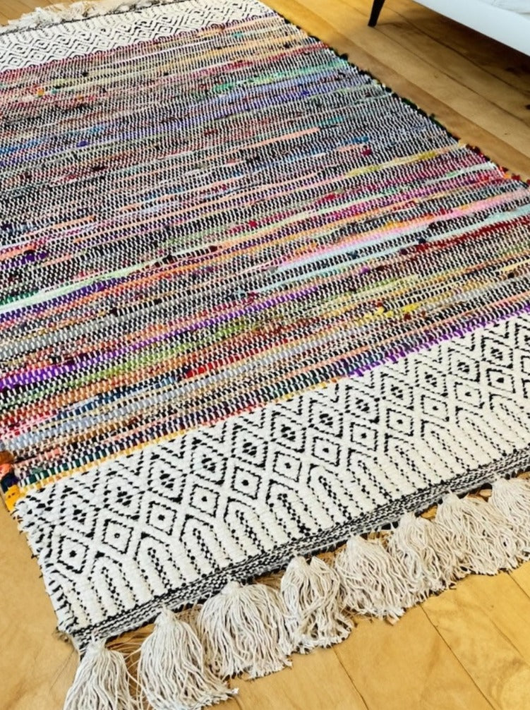 Chenille Geometric Rag Rug Large.