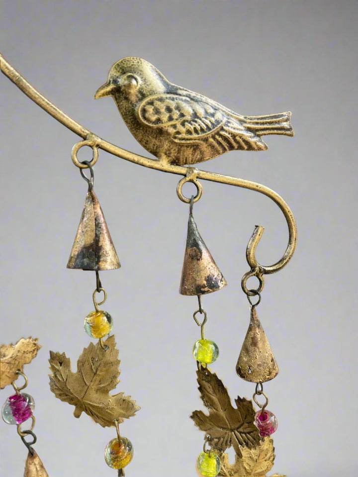 Close Up Of Bird Leaf Windchime - Second Nature Online