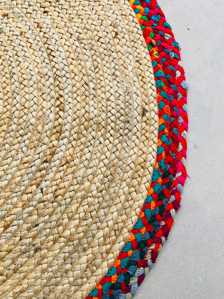 Close Up Of Jute Braided Rug - Second Nature Online