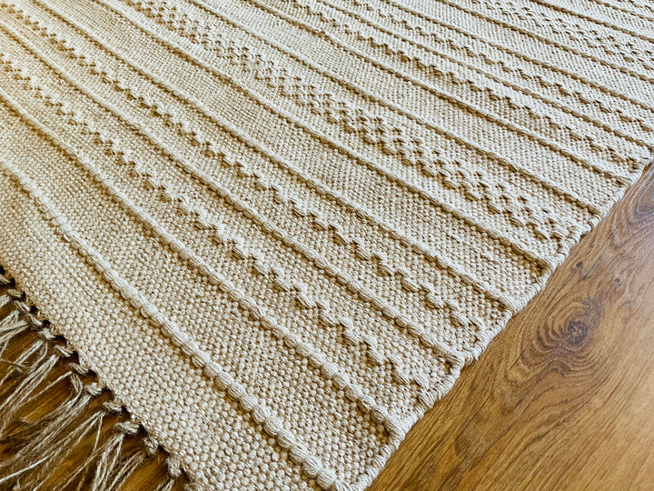Close Up Of Cream Rug - Second Nature Online