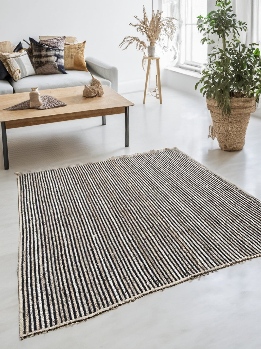 Dark Chakkar Jute Cotton Rug Second Nature Online