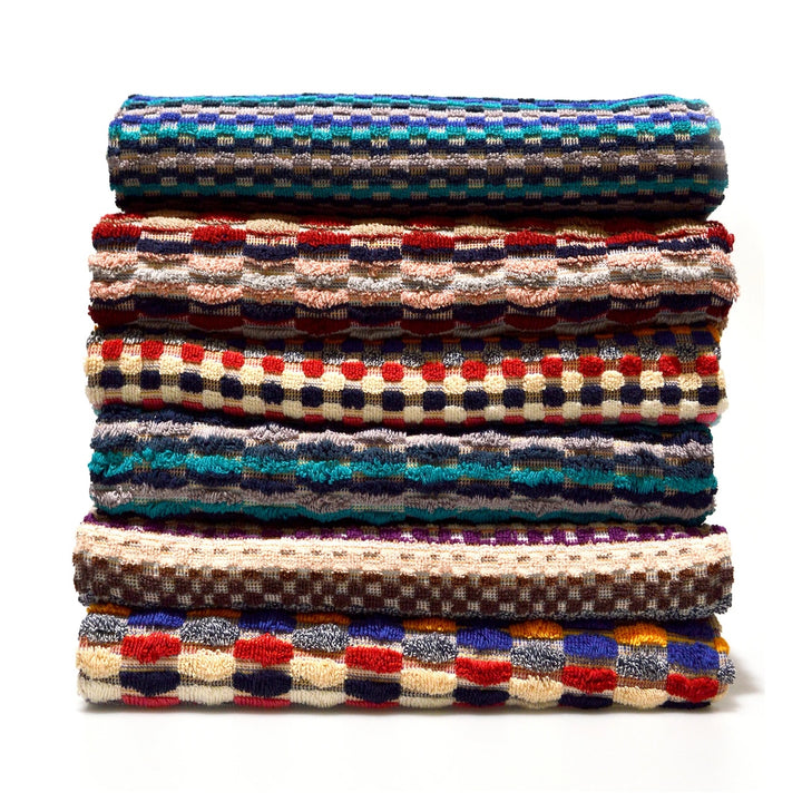 Rainbow Tile Bath Towels Random Colours and Design Made from Recycled Cotton