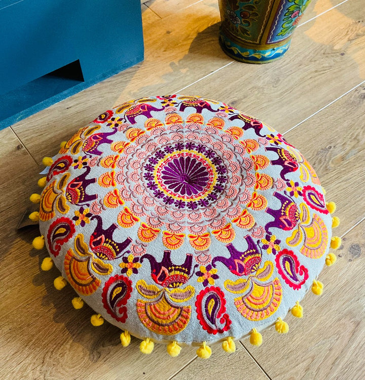 Elephant Mandala Meditation Floor Cushion