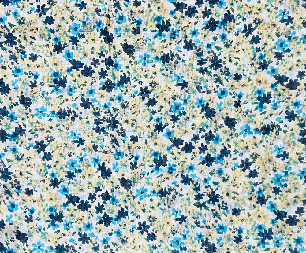 Floral Blue Design Scarf - Second Nature Online