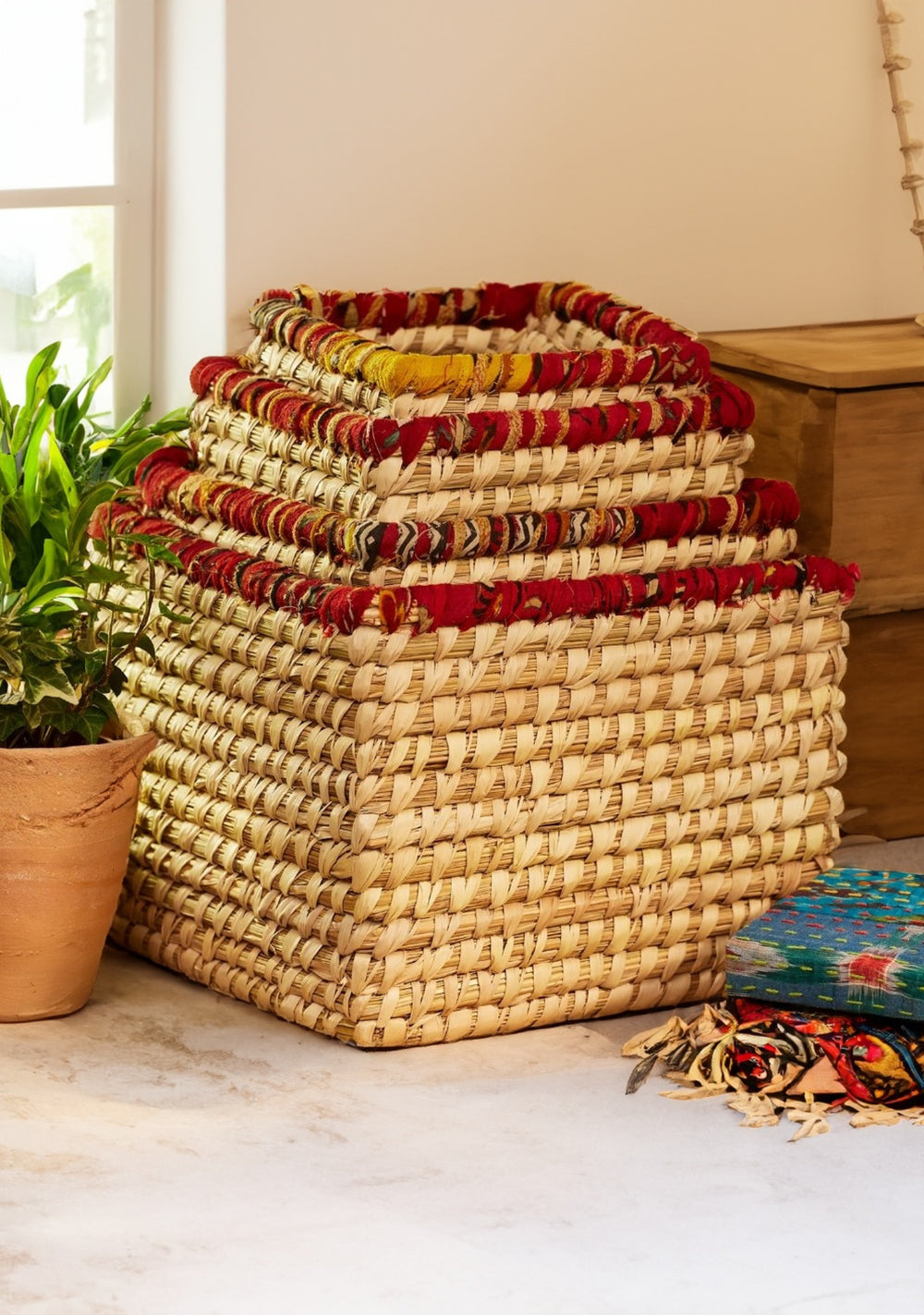 Four Baskets With Sari Top Second Nature Online
