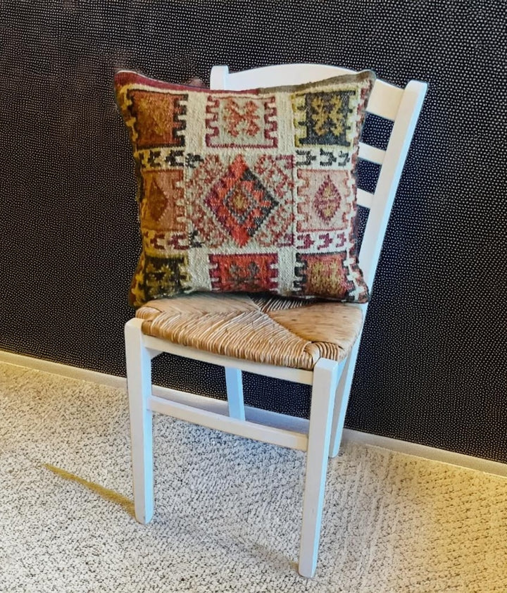 Brown Red Natural Recycled Plastic Kilim Cushion Cover