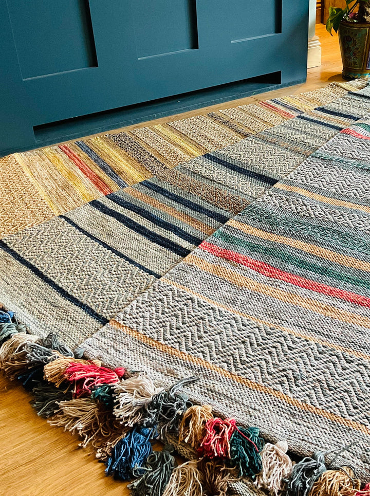 Geometric Striped Cotton Rugs Second Nature Online