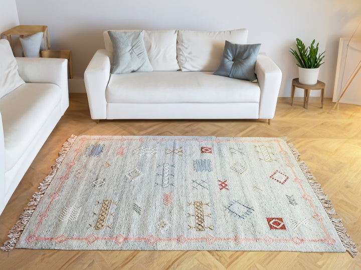 Grey Geometric Rug Living Room Second Nature Online