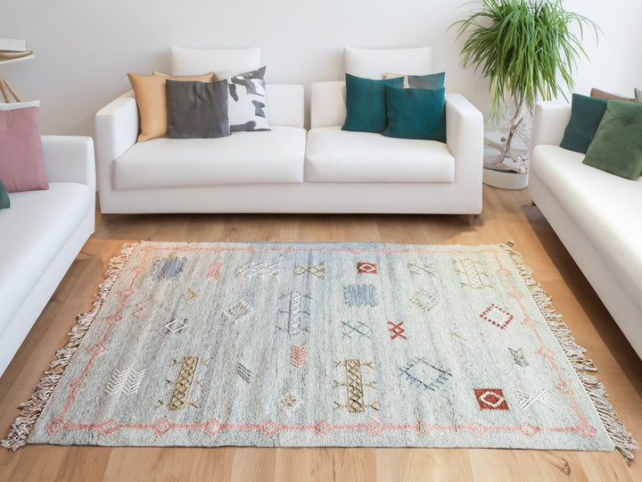 Grey Wool Cotton Kilim Second Nature Online