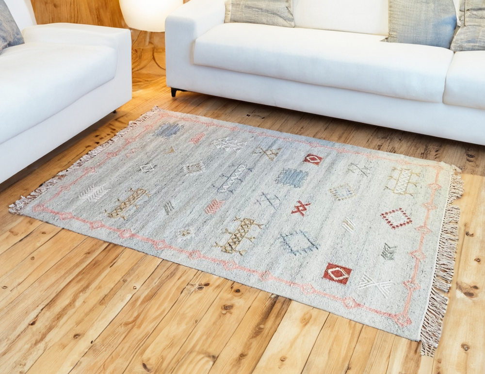 Grey Wool Kilim Second Nature Online