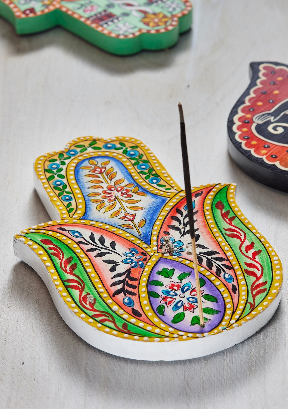 Hamsa Hand Floral Incense Stick Holder - Second Nature Online