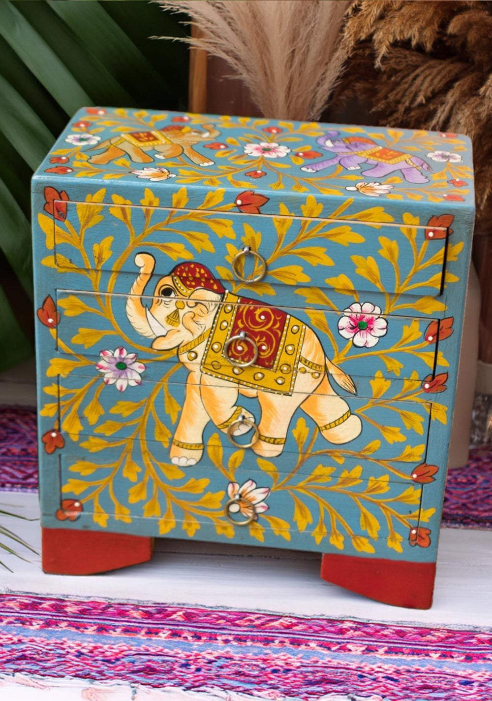 Hand Painted Indian Elephant Jewellery Box Second Nature Online