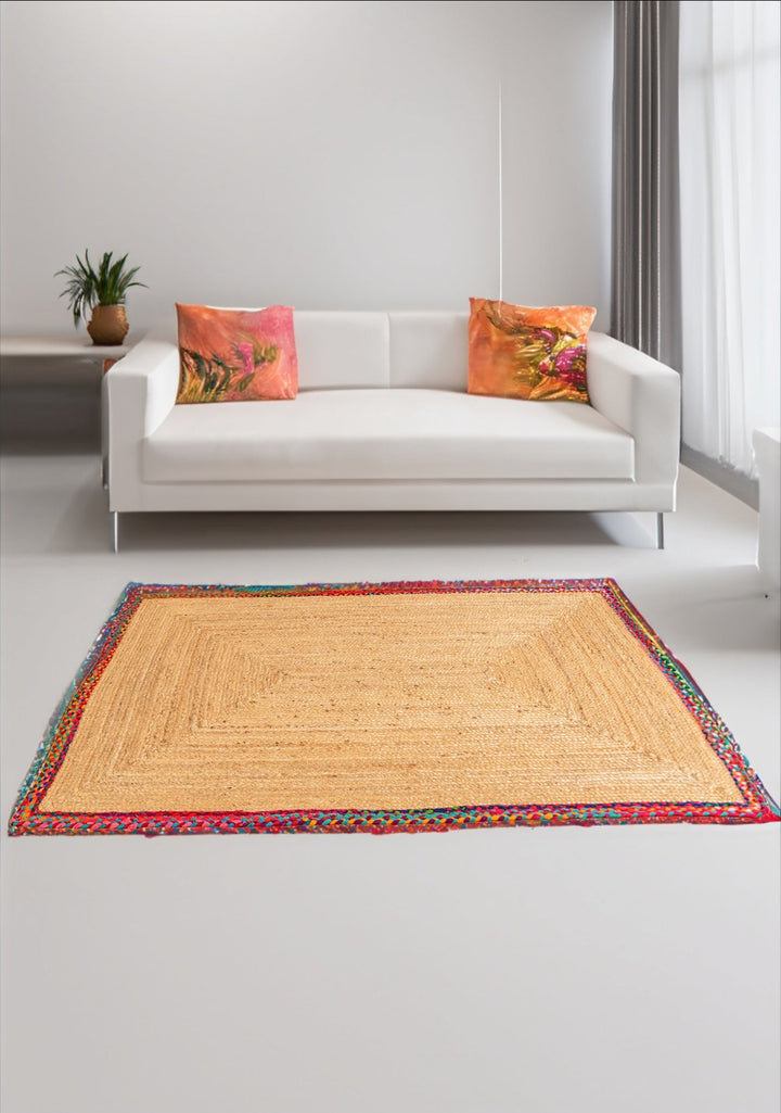 Hemp Multi Colour Chindi Rectangle Rug - Second Nature Online