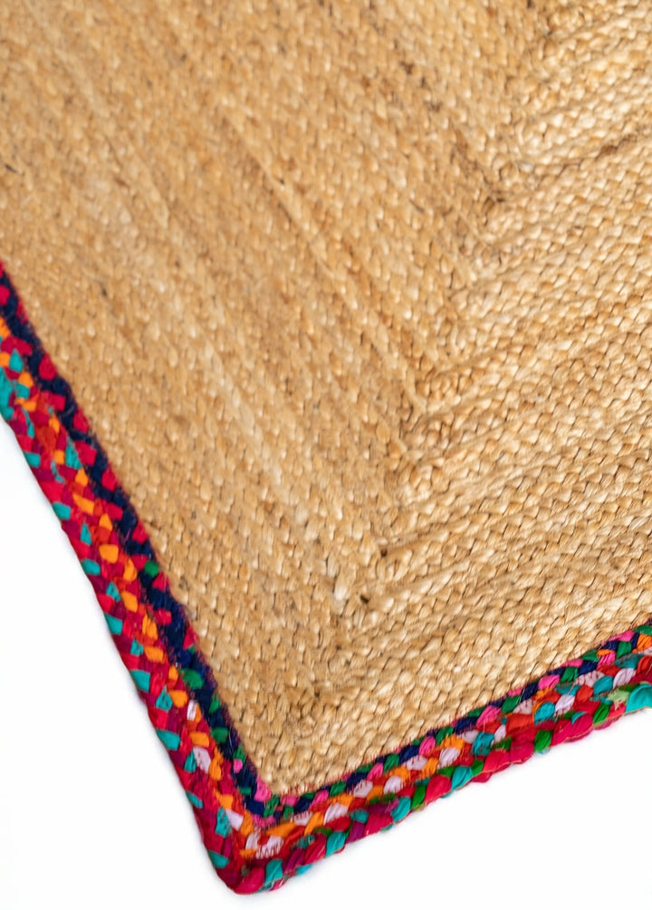 Hemp Rug With Chindi Border