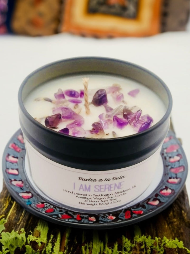 Vegan Soy Candle Wind Down Amethyst 'I Am Serene'