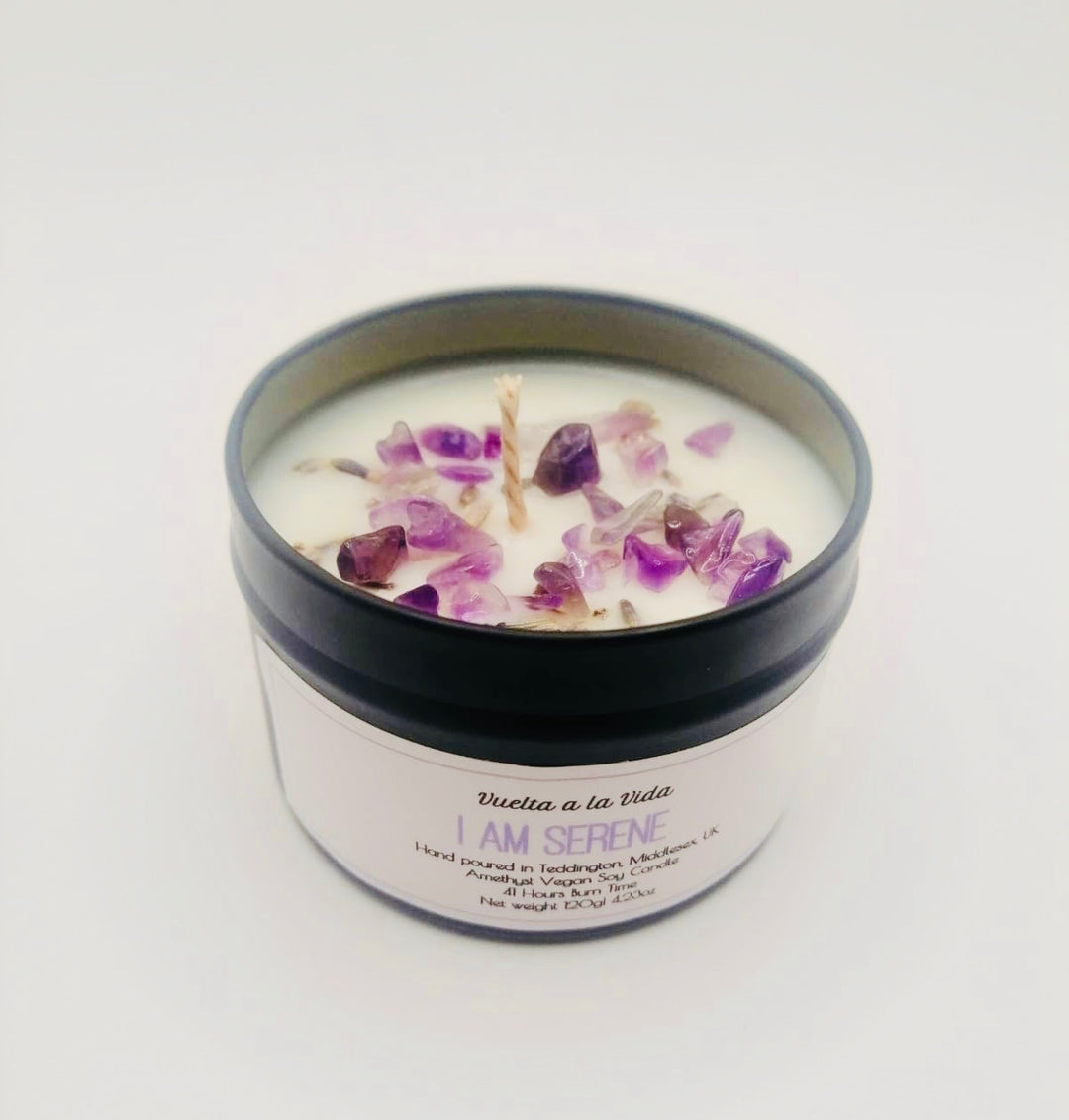 Vegan Soy Candle Wind Down Amethyst 'I Am Serene'