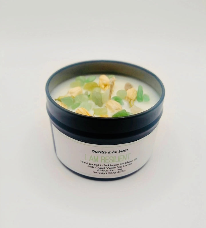 Jasmine Jade Candle For Calm and Peace 'I Am Resilient'