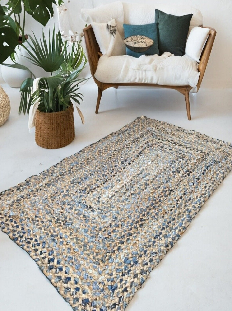 Jeannie Denim Jute Rectangle Second Nature Online