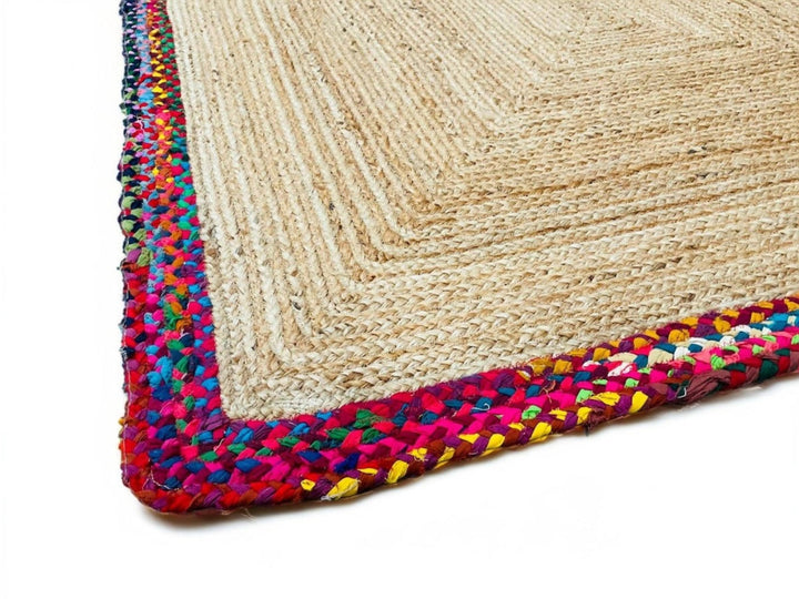 Jute Cotton Multi Colour Rug - Second Nature Online