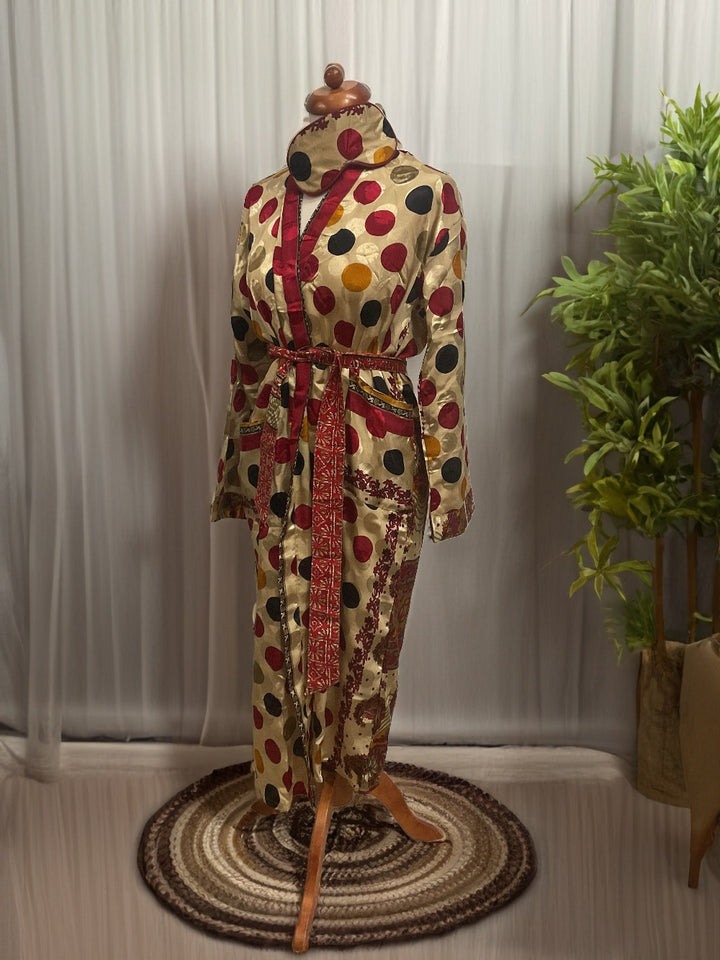 Lifestyle Shot Of Polka Dot Recycled Sari Second Nature Online