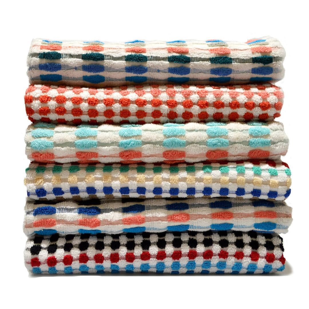 Rainbow Tile Bath Towels Random Colours and Design Made from Recycled Cotton