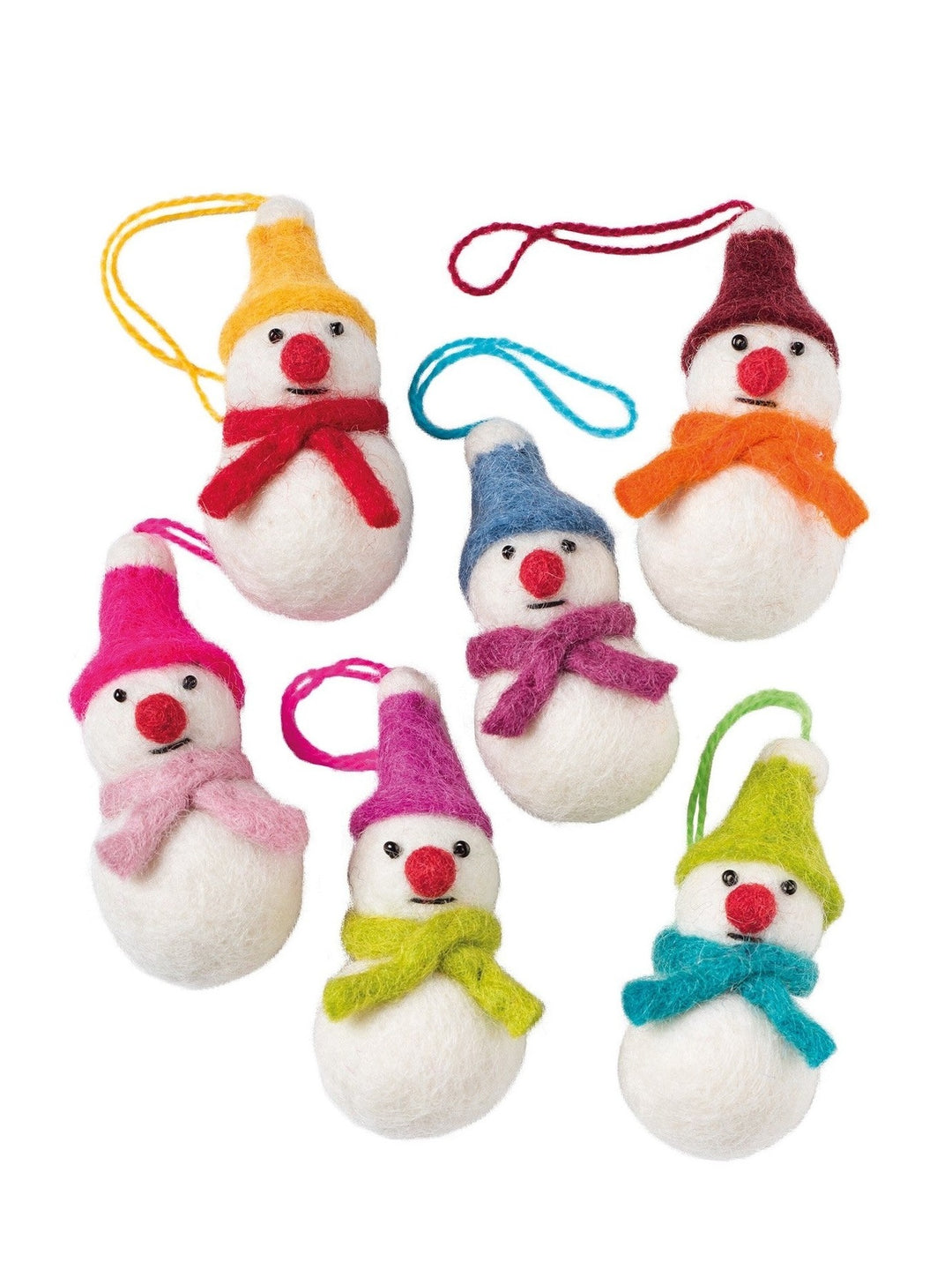 Mini Felt Multi Colour Xmas Decorations