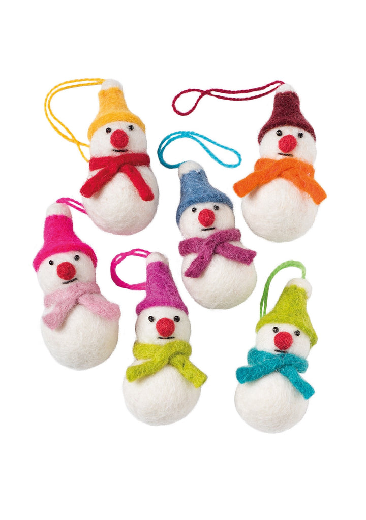 Mini Felt Snowmen Decorations Second Nature Online