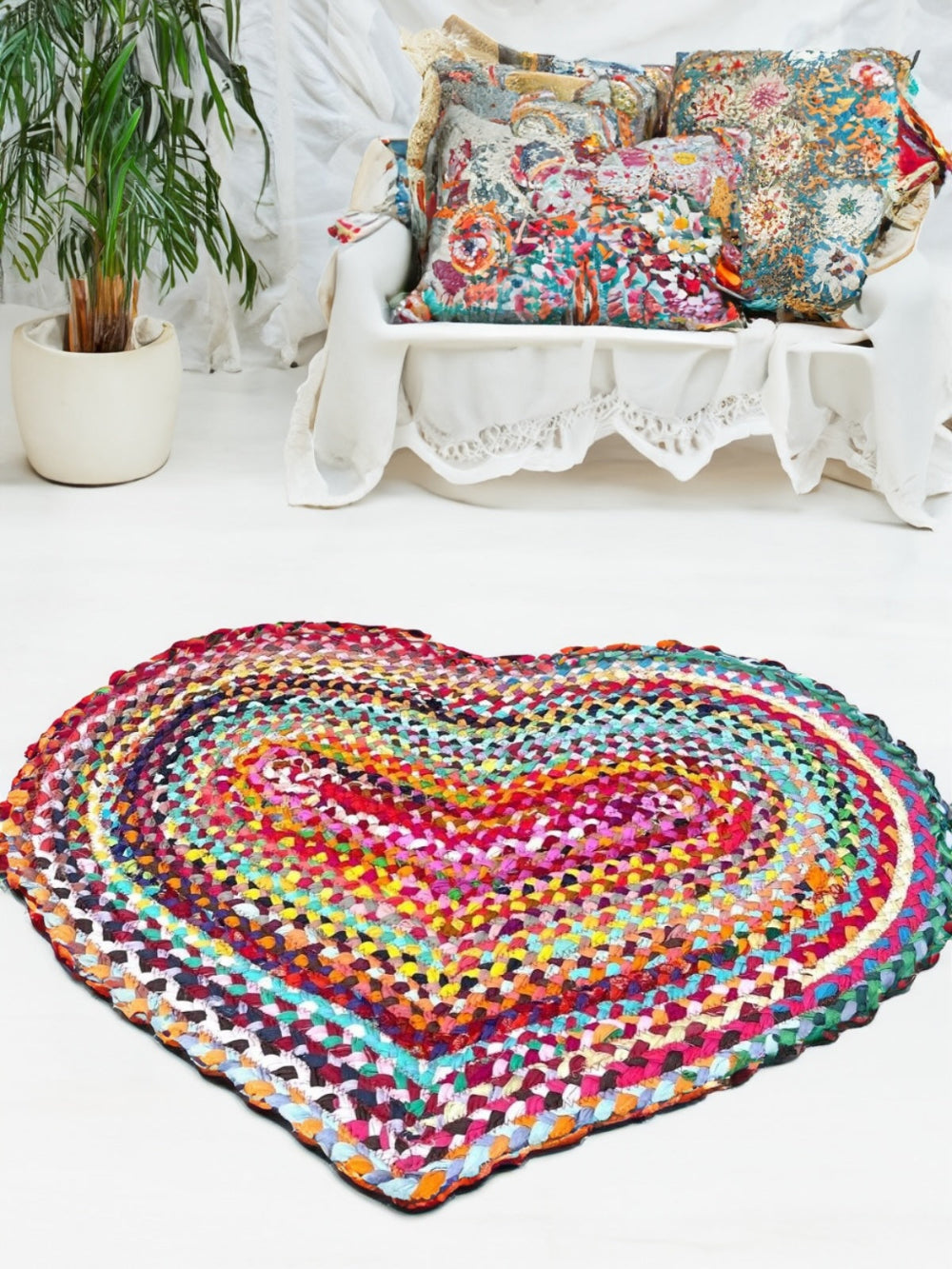 Multi Colour Heart Rug Second Nature Online