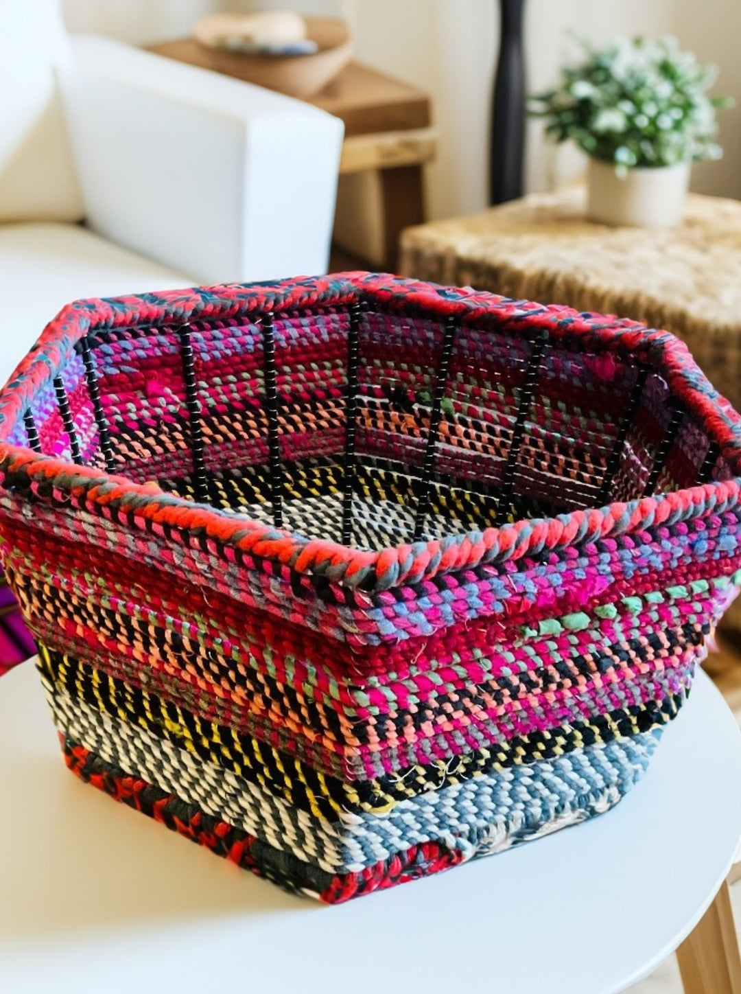 Multi Colour Hexagonal Basket