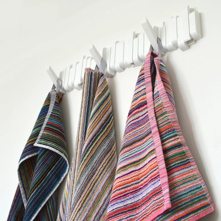 Rapid Quick Dry Towels Recycled Multi Colour Cotton Striped Pattern