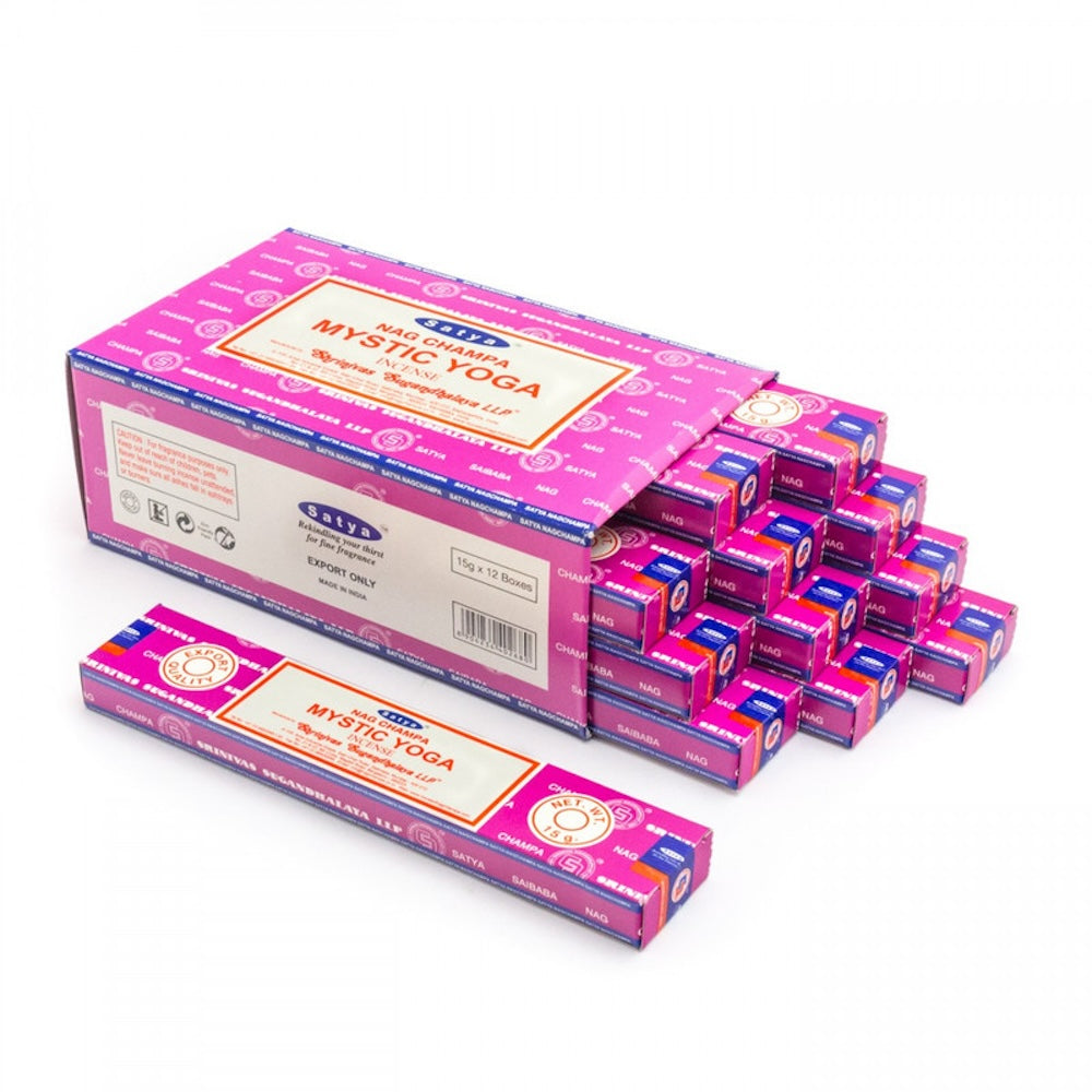 Incense Sticks from Bangalore Original Satya Sai Baba Nag Mystic Yoga - 12 boxes |15 grams