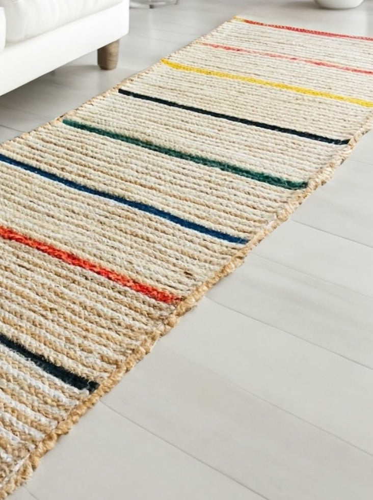 Natural Jute Striped Runner Rug Second Nature Online