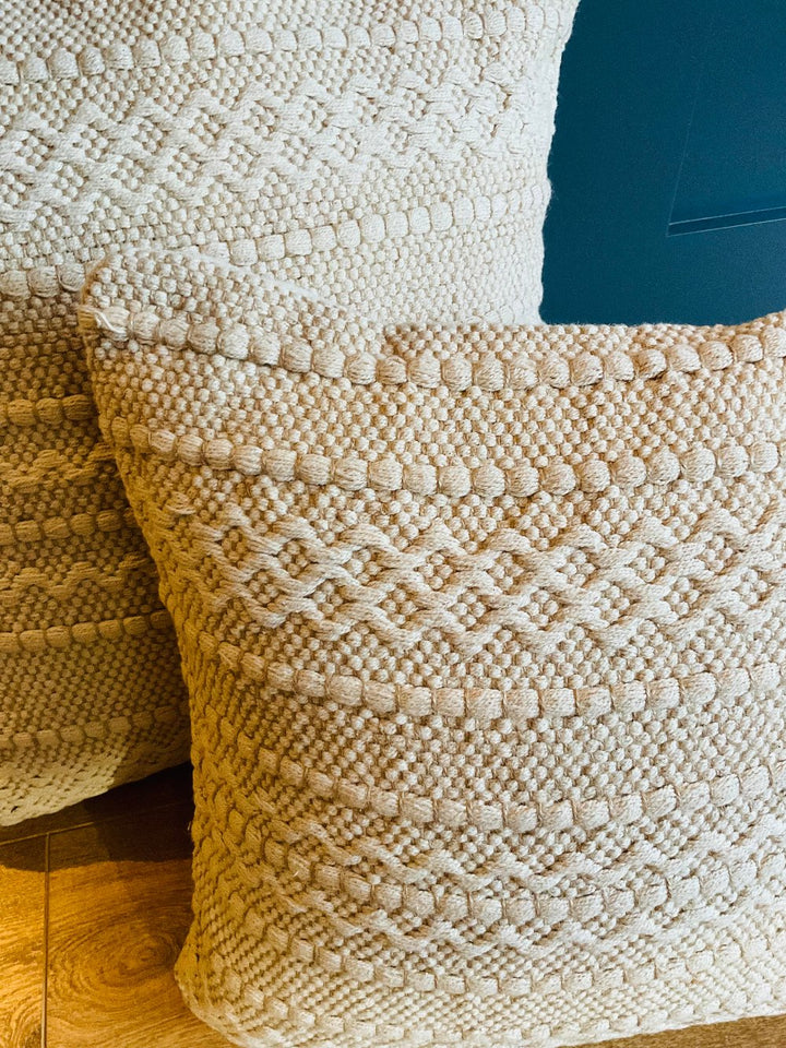 Close Up Of Cream Cushion Covers