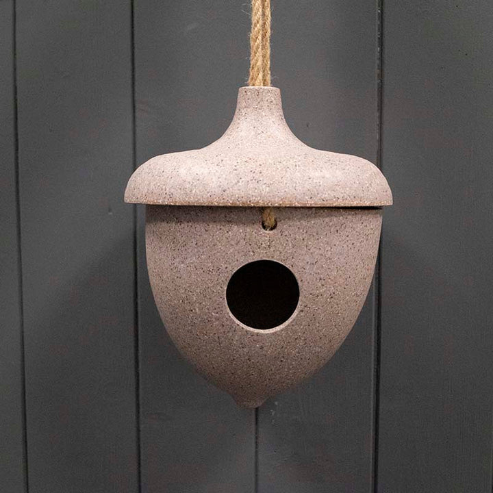 Earthy Acorn Recycled Nut Husk Birdhouse