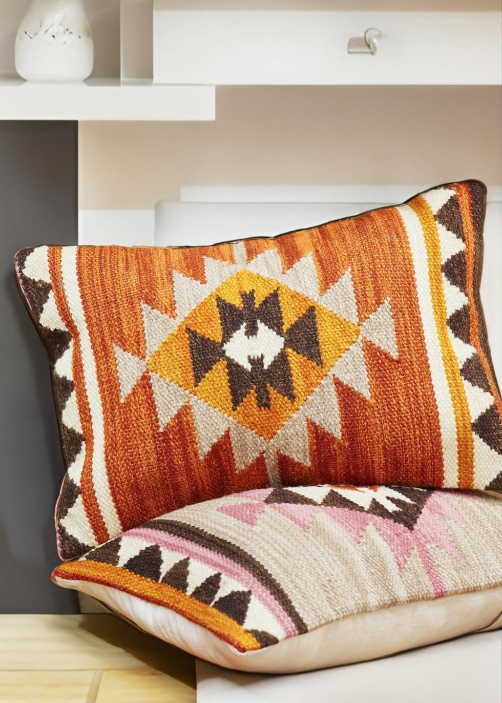 Aztec Terracotta Kilim Cushion Cover Second Nature Online