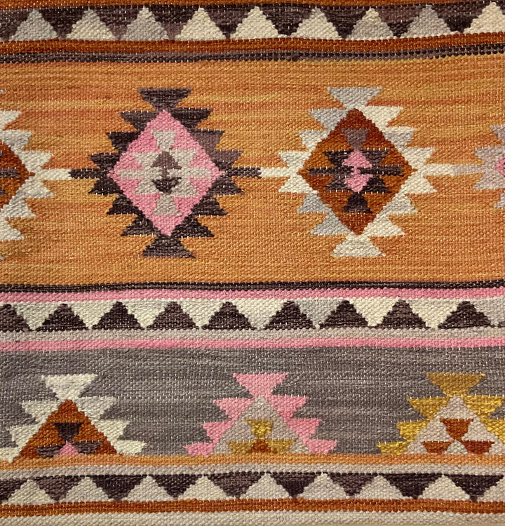 Orange Kilim Cushion Cover Close Up