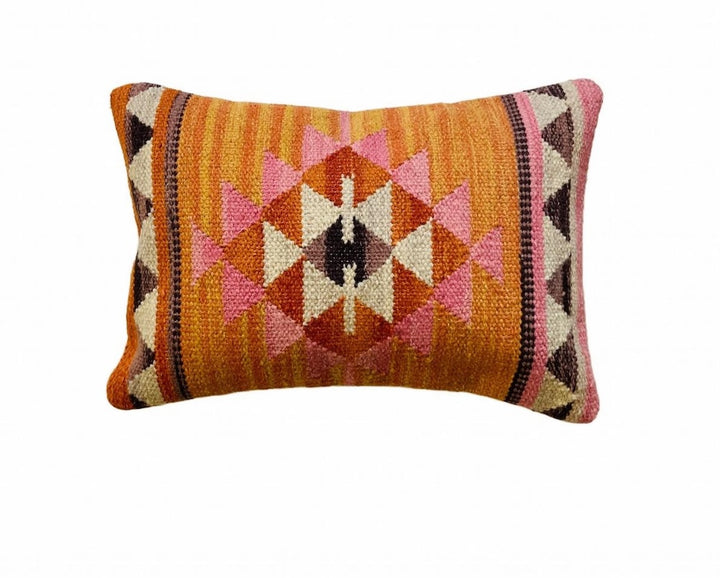 Orange Pink Aztec Cushion Cover