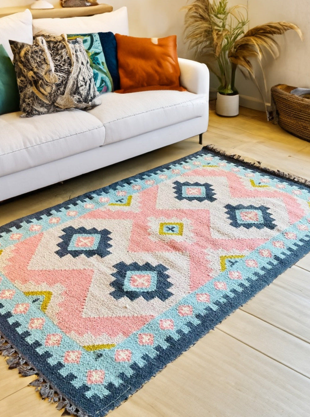 Pink Pastel Kilim Rug Second Nature Online
